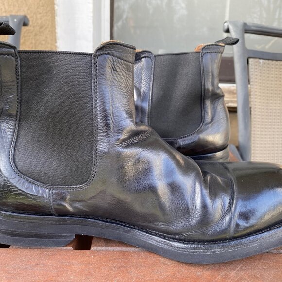 Green George Mens Shoes Chelsea Boots black Leather soles Vibram morflex - Picture 8 of 10